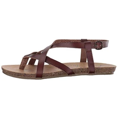 Abbildung von Blowfish Granola Damen Sandalen, flach, Braun Whiskey Dyecut Pu Größe: 38.5 EU