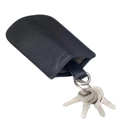 Abbildung von STILORD &#039;Toby&#039; Schlüsseltasche Leder Schlüsselglocke Schlüsseletui Vintage Schlüsselmäppchen für viele Schlüssel Autoschlüssel Kleines Etui mit Schlüsselring, Farbe:schwarz