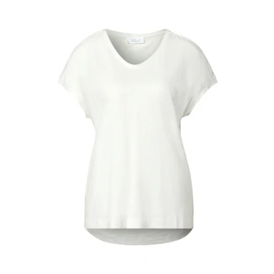 Abbildung von Street One Studio Damen F322065 Jersey V Neck T Shirt, Off White, 42
