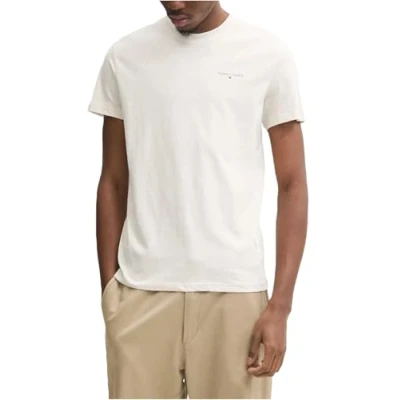 Abbildung von Tommy Jeans Linear Chest TEE Tshirt basic, Herren, Größe: 64, Oat
