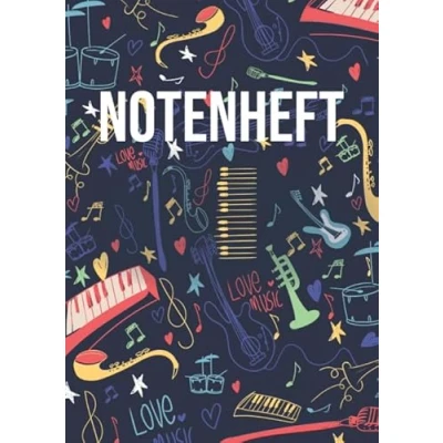 Abbildung von Notenheft: DIN A4 100 Seiten Blanko Notenheft Für Anfänger und Fortgeschrittene geeignet Große Lineatur Musik Schreibheft Leere Notensysteme