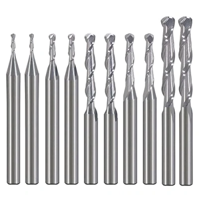 Abbildung von EU_HOZLY Fräser für Holzarbeiten, Durchmesser 1 mm, 1,5 2,0 2,5 3,175 Hartmetall Kugelkopffräser, CNC Gravierfräser