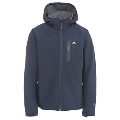 Abbildung von Trespass Accelerator II, Navy, S, Wasserdichte Softshelljacke mit abnehmbarer Kapuze für Herren, Small, Blau
