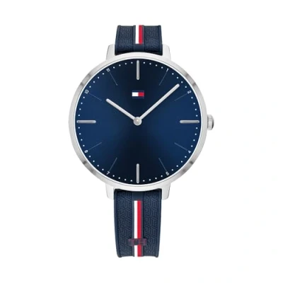 Abbildung von Tommy Hilfiger Analog Quarzuhr für Damen mit Marinblaues Silikonarmband 1782154