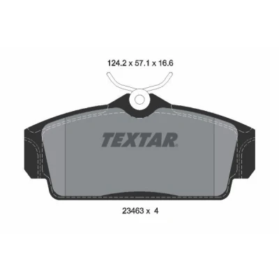 Abbildung von TEXTAR 2346302 Bremsbelagsatz nicht für Verschleißwarnanzeiger vorbereitet NISSAN: Almera II Hatchback, 2 Limousine