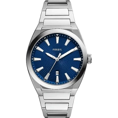 Abbildung von Fossil Everett 3 HAND Uhr silvercoloured, Herren, Größe: One Size, Silver coloured