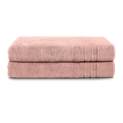 Abbildung von Komfortec 2er Saunatuch Set 70x200 cm aus 100% Baumwolle, XXL Saunatücher, Sauna Handtuch, Weich, Groß, Frottee, Schnelltrocknend, Blütenrosa