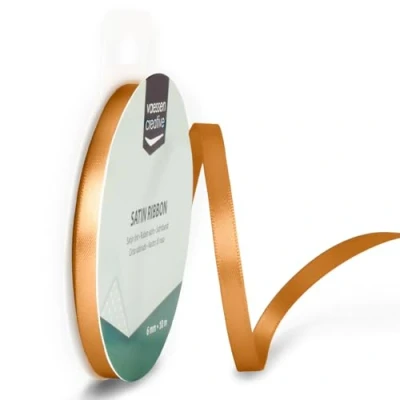 Abbildung von Vaessen Creative 301002 1021 Satinband Hellbraun, 6 mm x 10 Meter, Schleifenband, Dekoband, Geschenkband und Stoffband für Hochzeit, Taufe Geburtstagsgeschenke, 6MM