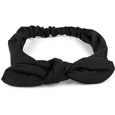 Abbildung von styleBREAKER Damen Haarband einfarbig mit Schleife und Gummizug, Stirnband, Headband, Pinup, Rockabilly, Haarschmuck 04026035, Farbe:Dunkelblau