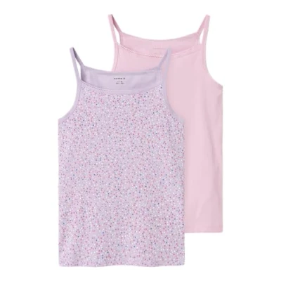 Abbildung von Name it Nkfstrap DOT 2 PACK Unterhemd/shirt für Kinder, Größe: 134/140, Pastel lilac