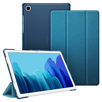 Abbildung von Fintie Hülle für Samsung Galaxy Tab A7 10.4 2022/2020, Ultradünn Schutzhülle mit transparenter Rückseite und Auto Schlaf/Wach Funktion, Pfauenblau