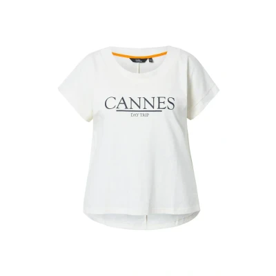 Abbildung von Ulla Popken Cannes Lettering Short Sleeve Tshirt print, Damen, Größe: 46/48, Off white