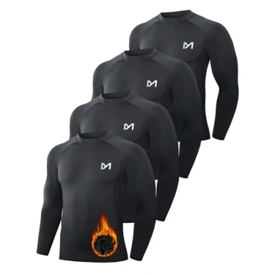 Abbildung von MEETWEE Herren Thermounterwäsche Oberteile,Thermoshirt Langarm Kompressionsshirt Funktionsshirt Atmungsaktiv Thermounterhemd Männer Sportshirt für Running Fitness Gym