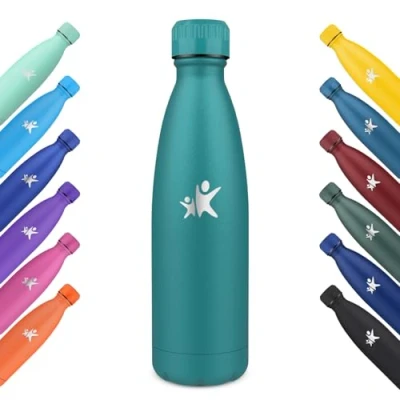 Abbildung von KollyKolla Trinkflasche Edelstahl 750ml, Vakuum Thermosflasche, Wasserflasche Auslaufsicher, BPA Frei Thermoskanne Kohlensäure Geeignet, für Sport, Schule, Yoga, Fahrrad, Camping Dunkelgrün