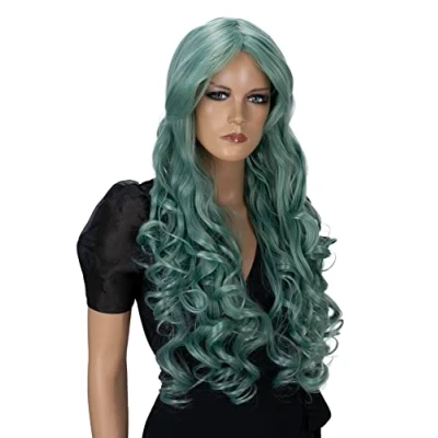 Abbildung von CAISHA 80cm Extra Langhaarige Perücke Voluminös Cosplay Party Wig Mintgrün CP5