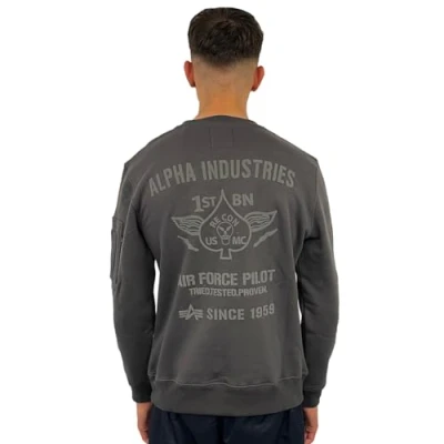 Abbildung von Alpha Industries Air Force Sweater Sweatshirt für Herren Vintage Grey
