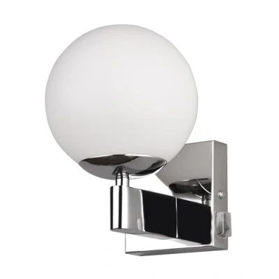 Abbildung von Trio Leuchten Badezimmer Wandleuchte Kula 284270106, Metall Chrom, Glas Weiß, exkl. 1x E14