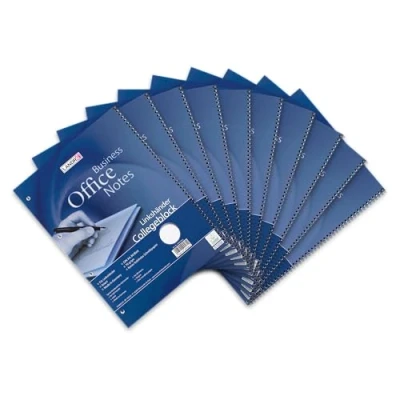 Abbildung von Landré Linkshänder Collegeblock A4 liniert, 80 Blatt, gelocht, blau, 10 Stück