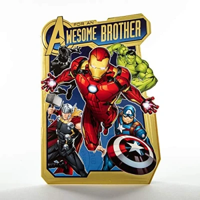 Abbildung von Hallmark Geburtstagskarte für Bruder Marvel Avengers Pop Out Design
