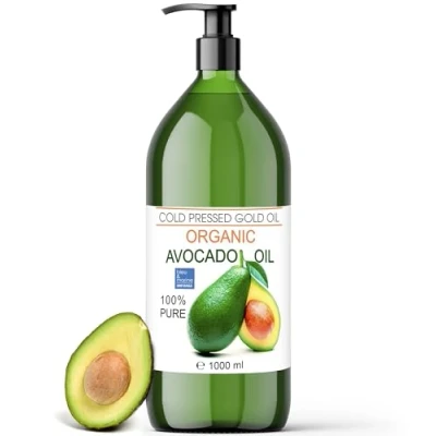 Abbildung von Bio Oil Pure Avocado 100% ökologisches, pflanzliches, natürliches Öl Kaltgepresstes für Haare, Haut, Gesicht, Massage &amp; ökologisches Avocadoöl 1000 ml