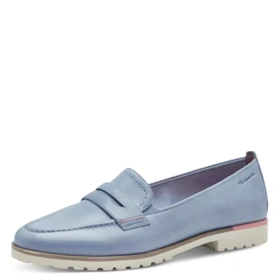 Abbildung von Tamaris Damen Klassische Ballerinas, Frauen Flats,Comfort Lining,TOUCHit Fußbett,Slip ons,klassisch elegant,Ballerinen,Light Blue,38 EU