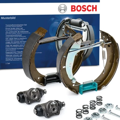 Abbildung von BOSCH 0 204 114 556 Bremsensatz, Trommelbremse mit Zubehör, Radbremszylinder CITROËN: Xsara Picasso, PEUGEOT: Partner I Combispace kfzteile,