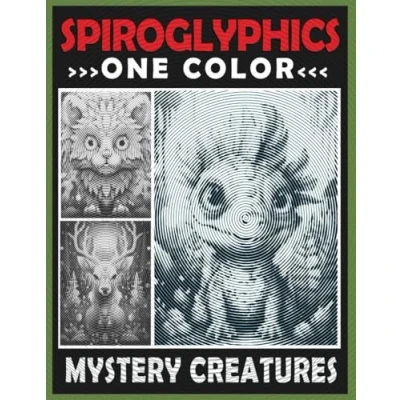 Abbildung von Spiroglyphics One Color Mystery Creatures: Spiral Coloring Book for Adults, Hidden Pictures Relaxation &amp; Stress Relief (Spiroglyphics Dots Lines Spirals)