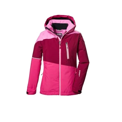 Abbildung von killtec Mädchen Skijacke/Funktionsjacke mit Kapuze und Schneefang KSW 331 GRLS SKI JCKT, dunkel himbeere, 140, 42091 000