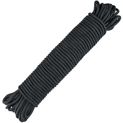 Abbildung von G2PLUS 6mm Paracord Seil, Schwarz Nylonseil, 30M Multifunktional Outdoor Kletterndes Zugbinde Wäsche Seil für Kampierenden Garten im Freien