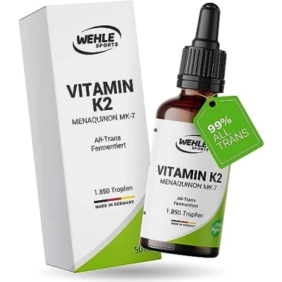 Abbildung von Vitamin K2 MK7 200µg 1850 Tropfen 50ml Premium: 99% All Trans Menaquinon Laborgeprüft, vegan, hochdosiert, und hergestellt in DE.