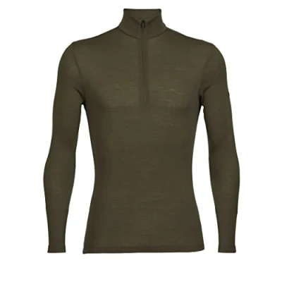 Abbildung von Icebreaker Herren Everyday Langarmshirt mit halben Reißverschluss Funktionsshirt 100% Merinowolle Base Layer Loden, XL