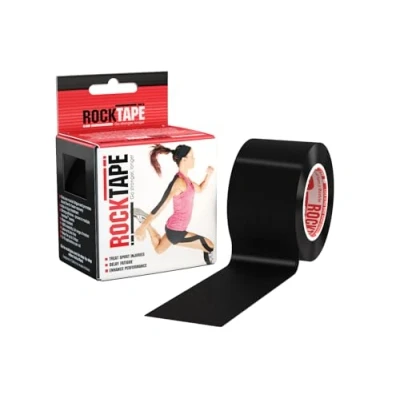 Abbildung von Rocktape 5cm x 5m, Black, Therapy Tape for Muscle Support and Joint Stability, Kinesiology Treating Soreness Common Sports Injuries, Flexible Biomechanical Wrap