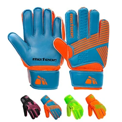 Abbildung von meteor Catch Fussball Torwarthandschuhe fur Kinder Spieler Handschuhe Heren fußball Damen tormann schutzt die Finger tormannhandschuhe Jungen Torwart