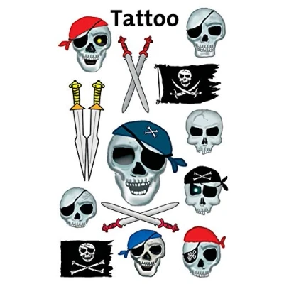 Abbildung von AVERY Zweckform 56632 Tattoo Kinder 13 Stück (Temporäre Tattoos Totenköpfe, wasserfest, Klebetattoos, Kindergeburtstag, Mitgebsel, Partyspiele Preise, zum Spielen, Jungen)