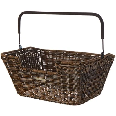 Abbildung von Basil Capri Rattan Look Fahrradkorb für Lenker/Gepäckträger braun 2022 hinten