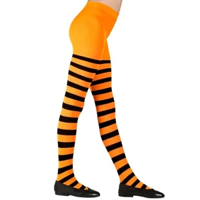 Abbildung von W WIDMANN MILANO Party Fashion Strumpfhose für Kinder, gestreift, 70 DEN, Strumpfhosen Hexen Strumpfhose, Karneval