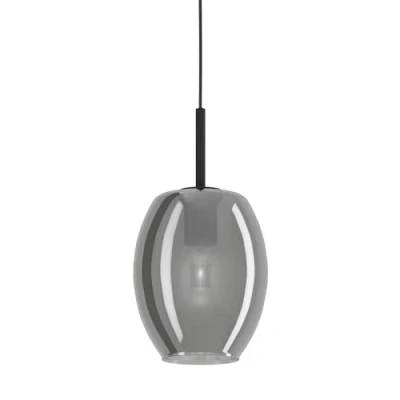 Abbildung von EGLO Hängelampe Cadaques, Pendelleuchte Esstisch, Hängeleuchte aus Metall in schwarz und bedampften Glas transparent, Esszimmerlampe hängend, E27 Fassung, Ø 18 cm