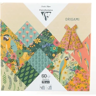 Abbildung von Clairefontaine 95351C Pack mit 60 Bögen Origamipapier (70 g, 15 x cm, Kiribati) 1