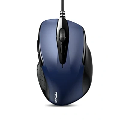 Abbildung von TECKNET Maus mit Kabel, Optical Business Mouse Verdrahtete Ergonomische 6 Tasten, 2 Verstellbare DPI Level, USB Kabel 150 cm