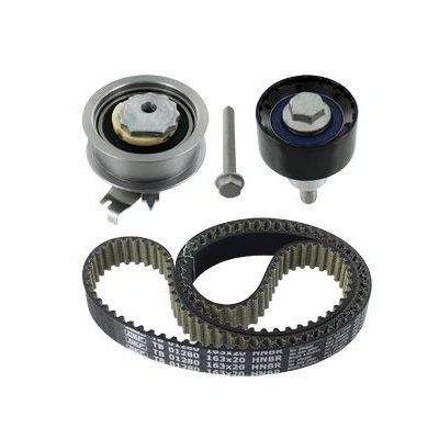 Abbildung von SKF VKMA 01280 Zahnriemensatz 163 mit abgerundetem Zahnprofil SKODA: Fabia III Hatchback, VOLKSWAGEN: Golf 7, SEAT: Leon Hatchback kfzteile,