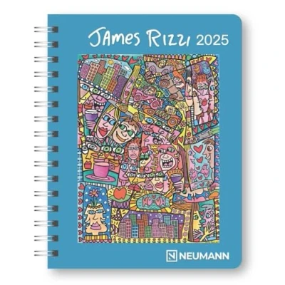 Abbildung von N NEUMANNVERLAGE James Rizzi 2025 Diary, 16,5x21,6cm, Taschenkalender mit zwölf Bildseiten und Notizseiten, herausnehmbaren Planer, Jahres Monatsübersicht internationales Kalendarium: Diary