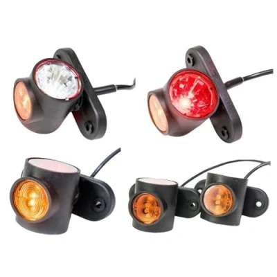 Abbildung von 2 x LED Gummi Begrenzungsleuchte Seitenleuchte 12V 24V mit E Prüfzeichen Positionsleuchte Auto LKW PKW Wohnwagen KFZ Lampe Leuchte Licht Weiß Rot Orange