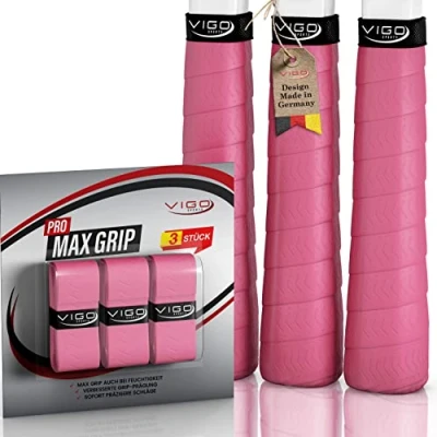 Abbildung von VIGO SPORTS PRO MAXGRIP [3er Set] Overgrip Griffband Tennisschläger mit speziellem Profil für ultimativen Grip Tennis optimale Schlägerkontrolle einfacher Montage
