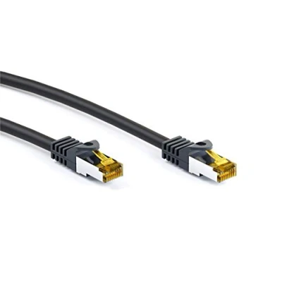 Abbildung von Goobay 91644 RJ45 Patchkabel CAT 6A S/FTP (PiMF) mit 7 Rohkabel / 500 MHz Netzwerkkabel Internetkabel RJ 45 Stecker LAN Kabel Schwarz 10m