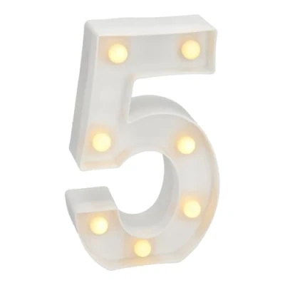 Abbildung von JANDEI Warmes Licht LED Zahlen und Buchstaben für Dekoration Atmosphäre, leuchtendes Herz, Nachtlichter, Geburtstage, Hochzeiten, Schaufenster. Sie funktionieren mit AA Batterien (5)