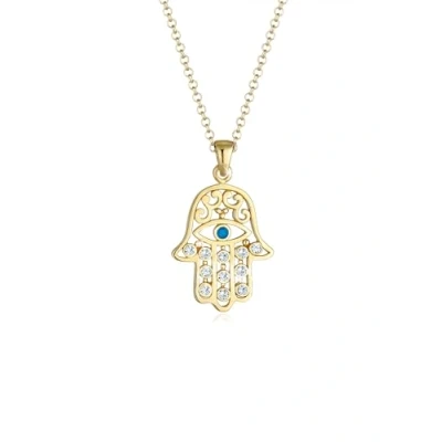 Abbildung von Elli Hamsa HAND DER Fatima EVIL EYE Halskette goldcoloured, Damen, Größe: 60, Gold coloured
