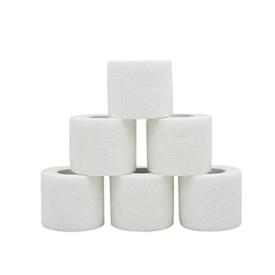 Abbildung von Bandage kohäsive Bandage, Haftband, blau, Sport, Handgelenk, selbstklebend, Sportband (5 cm, 6 Rollen, Weiß)