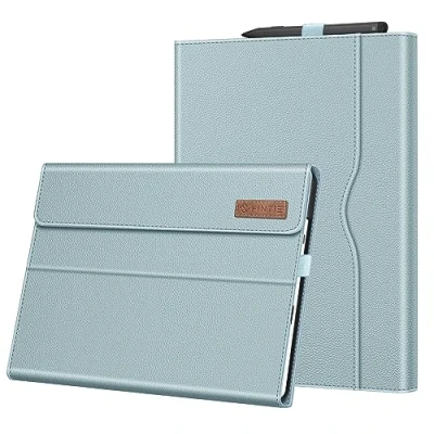 Abbildung von Fintie Hülle für Microsoft Surface Pro 11 / 10 9 13 Zoll Multi Sichtwinkel Kunstleder Tasche Schutzhülle mit Dokumentschlitze Stift Halter, Type Cover Kompatibel, Eisblau