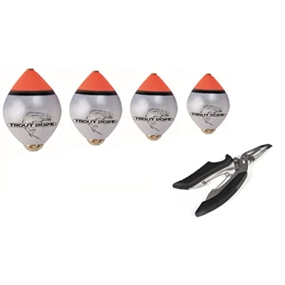 Abbildung von blntackle76 Set 4 x Jenzi Bombarde vorgebleit (1x10gr,1x 15gr, 1x 20gr, 30gr,) schwimmend Trout Egg Forellen Ei + gratis Angelschere