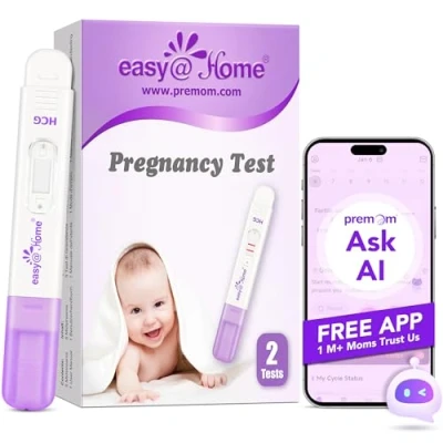 Abbildung von Easy@Home Schwangerschaftstest Frühtest Frühschwangerschaftstest: 2 x Ultra Empfindlich Pregnancy Test 10 mIU/ml Zuverlässiger Schwangerschaft mit hoher Genauigkeit HCG